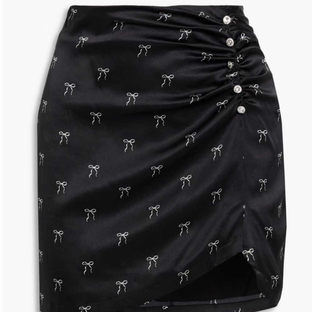 CAMI NYCAliah crystal-embellished printed stretch-silk mini skirt- NWT sz 8